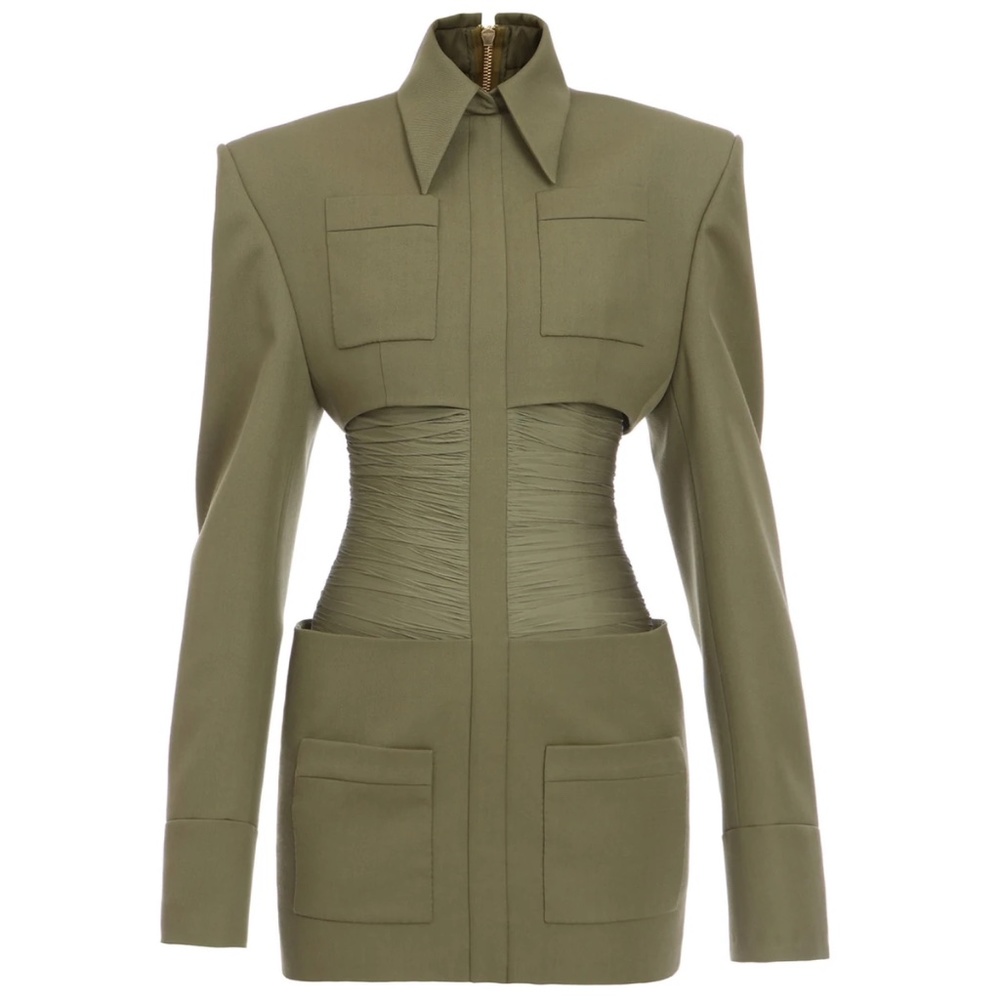 LOVE AND LABELS RUCHED MILITARY DRESS SMALL Sold out